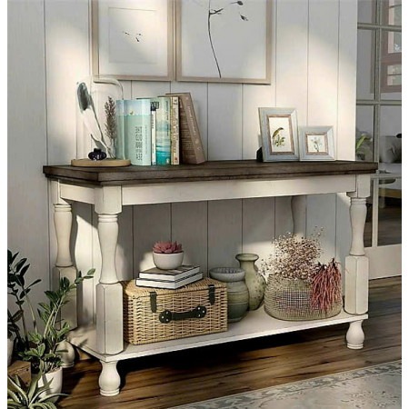 Calandra : Bàn Console Trang Trí ( Trắng + Xám Khói )